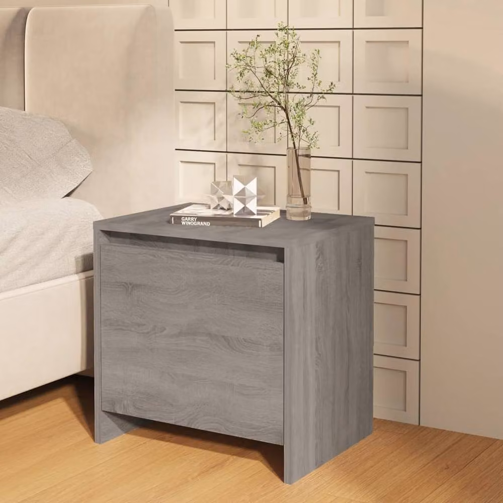 Berkfield Home Grey Sonoma Bedside Cabinet, W: 45 cm, D: 34 cm, H: 44.5 cm – 2