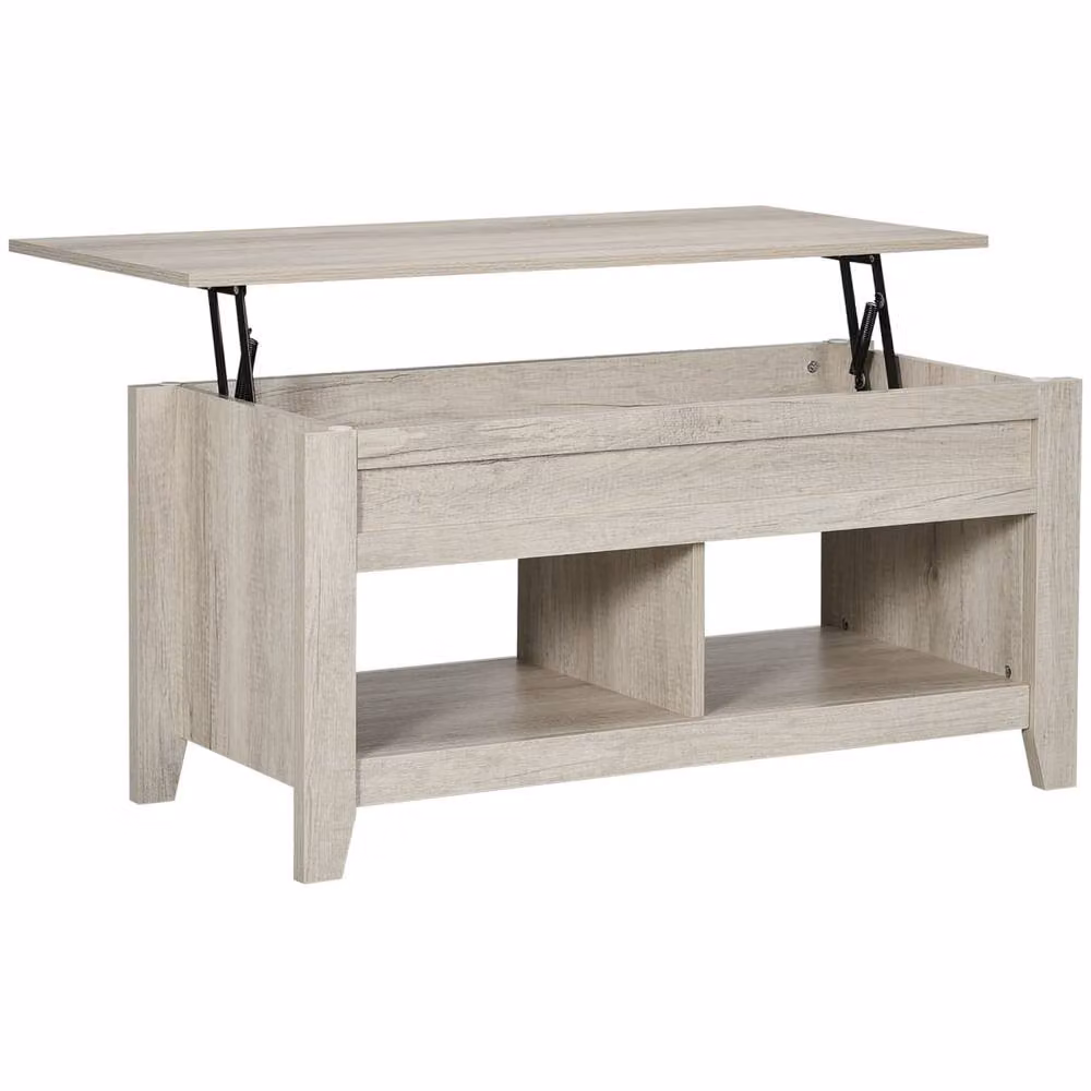 Wyld Haus Tonodo Light Oak Effect Lift Top Coffee Table with Storage Shelves – 2