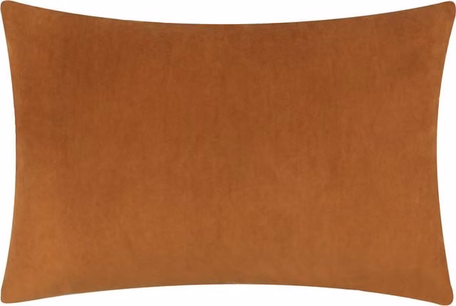 Make It A Home Velvet and Linen Rectangular Cushion Cover in Brown and Orange