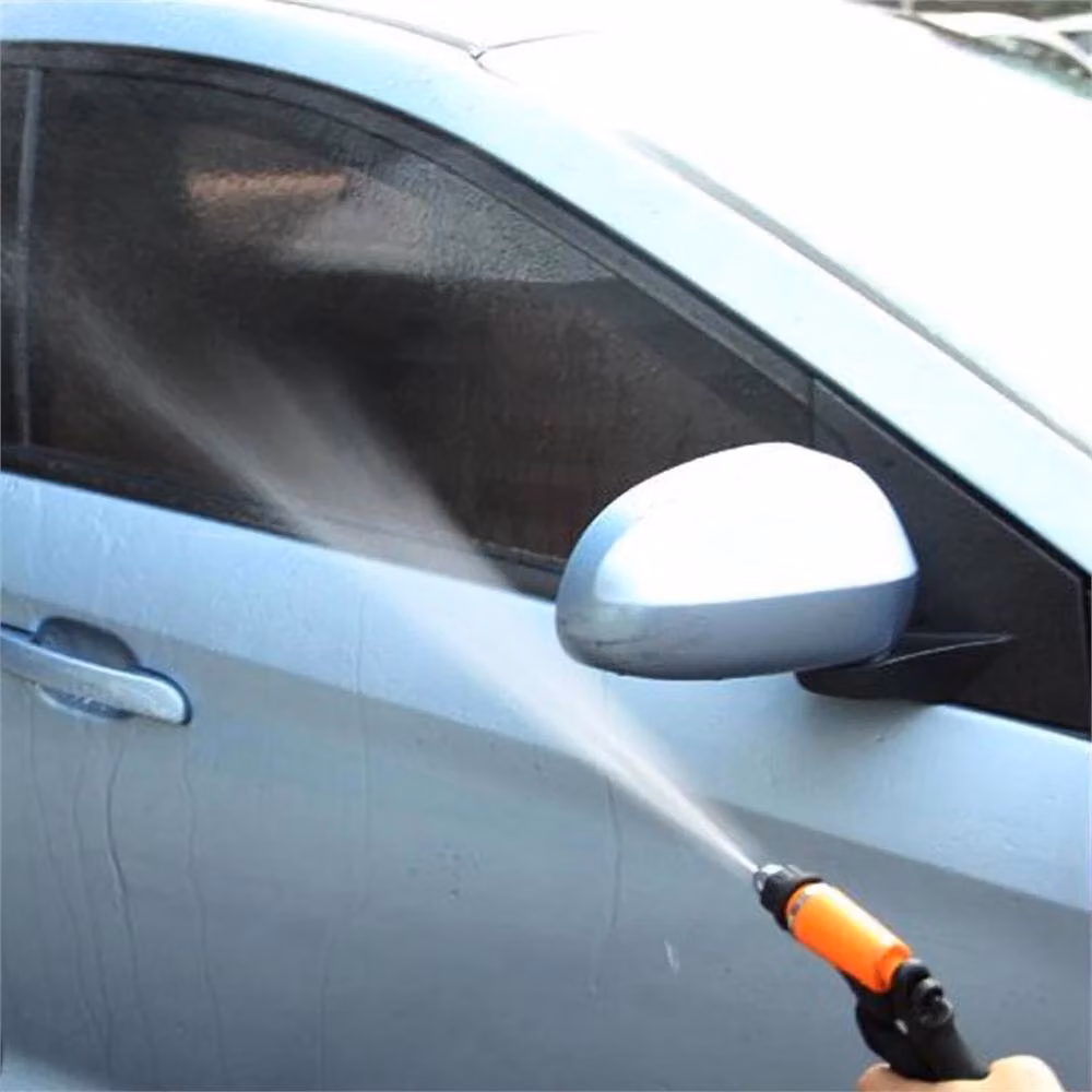 VOGREX 12V Self-priming High Pressure Water Pump Kit Portable Car Washer Set in Orange – 6