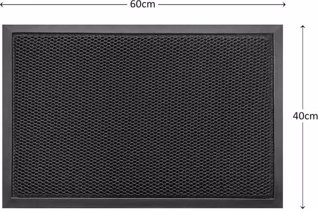 Nicoman Meshmat Black Rectangular Entrance Doormat W/D: 60 x 40 cm
