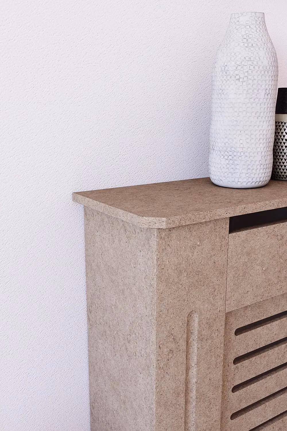 Vida Designs Milton Adjustable MDF Radiator Cover in Brown, H 82.0 cm x W 111.0 cm x D 19.0 cm – 3