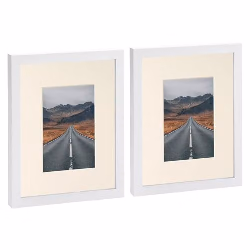 Nicola Spring White Rectangular Photo Frames, Pack of 2