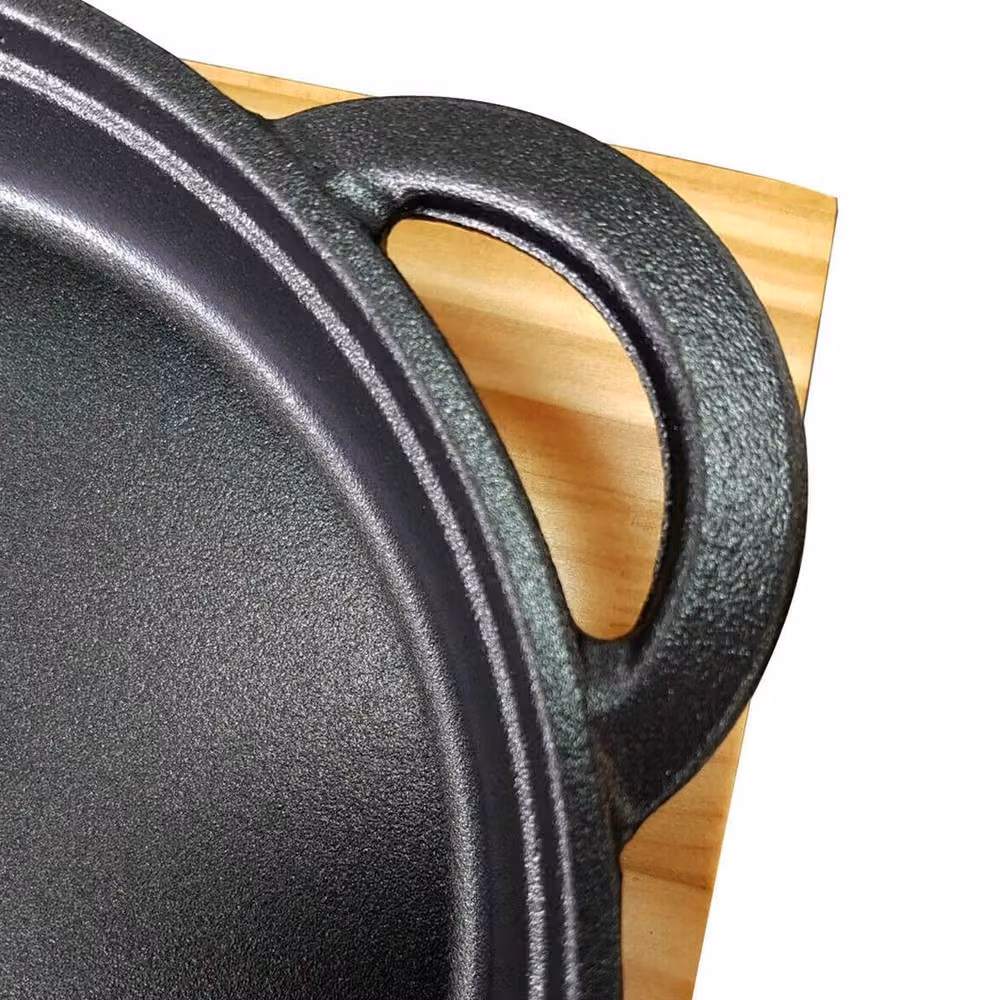 PAWNORA Uncoated Cast Iron Steak Sizzler Serving Pan, Black – 4
