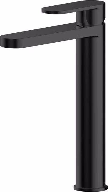 Balterley Current Round High Rise Mono Basin Mixer Tap with Flat Spout in Matt Black – 1