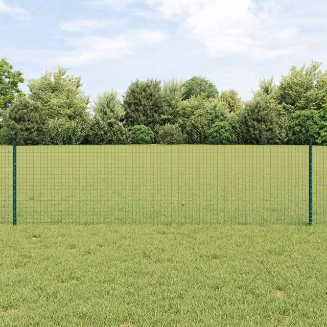 Berkfield Home Green Steel Welded Wire Fence with 44 U-Profile Posts, W: 0.6 m, L: 100 m – 1