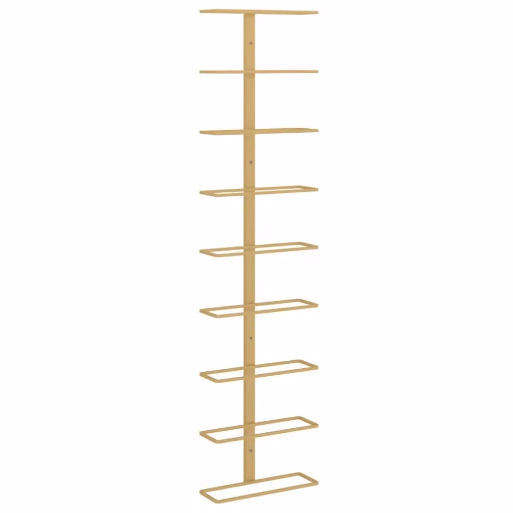 Berkfield Home Gold Lacquered Iron Wall-mounted Wine Rack for 9 Bottles – 2