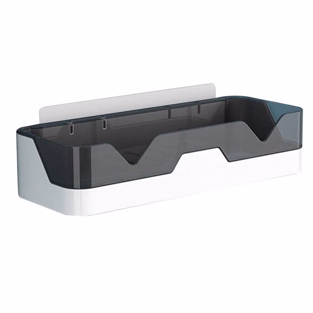 PAWNORA Black Plastic Adhesive Shower Shelf, 2-Piece Set – 2