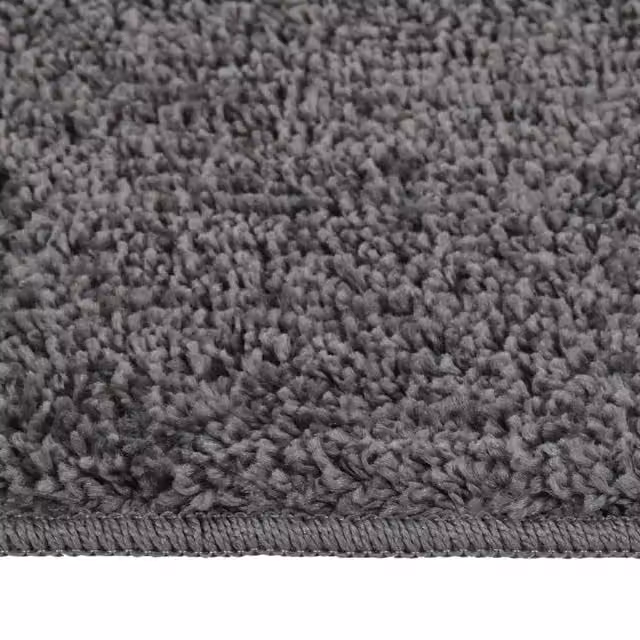 Berkfield Home Shaggy Round Rug in Grey, Diameter: 80 cm