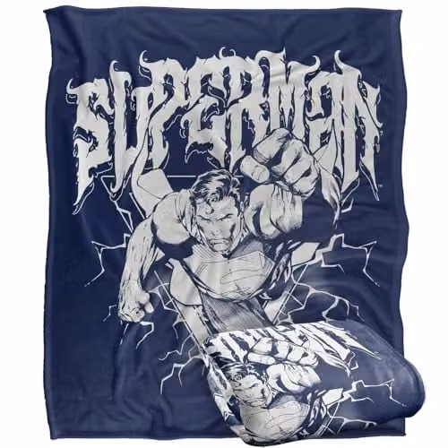 Warner Bros. Superman Flying Band Super Soft Fleece Throw Blanket, Multicolour, W: 127 cm x L: 152.4 cm