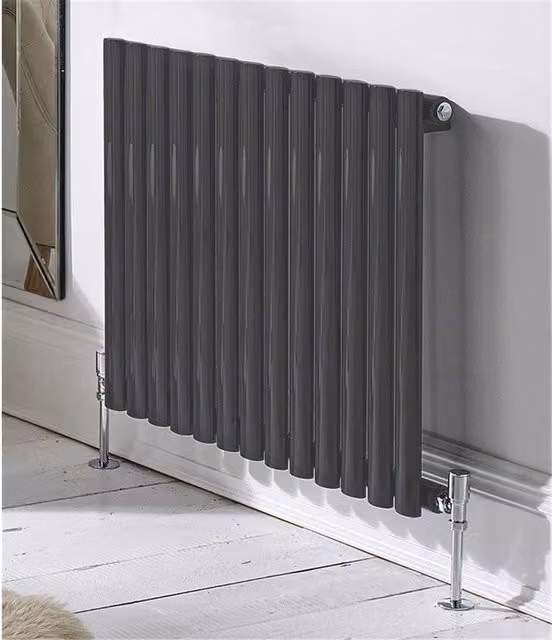 Clifton Anthracite Horizontal Double Panel Radiator, H 60 cm x W 36 cm