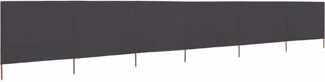 Berkfield Home 6-Panel Fabric Wind Screen, Grey, W: 800 cm, H: 80 cm – 1