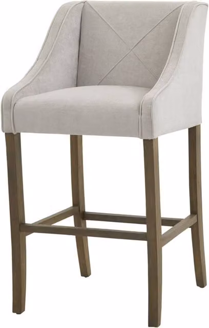 Lemon Pavilion Epsom Barstool in Grey Rubberwood, W: 57 cm, D: 58 cm, H: 104 cm – 1