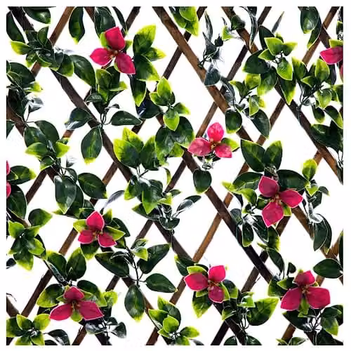 Ark Mat Artificial Hedge Privacy Screen, Woven Multicolour Wall-Mounted Hedge, W: 200 cm, H: 100 cm