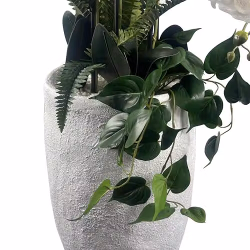Leaf UK White Orchid Potted Artificial Plant Display, Height: 150 cm – 5