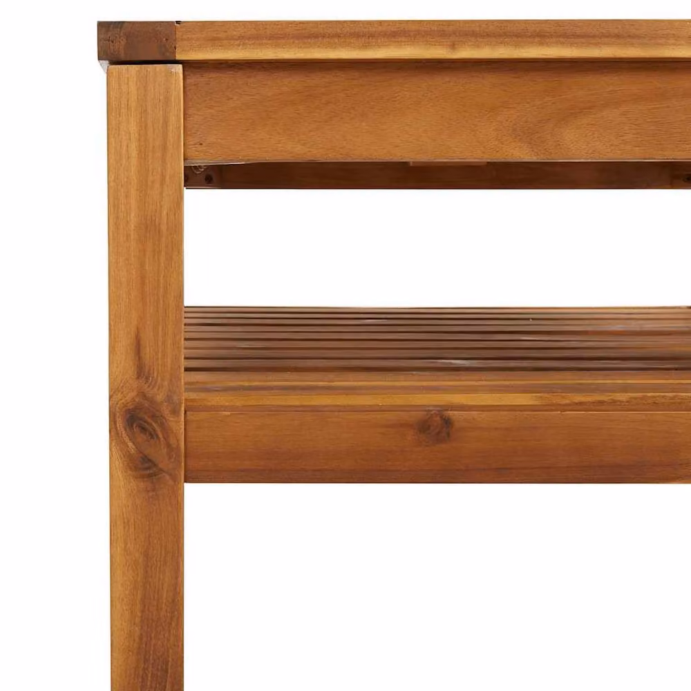Berkfield Home Solid Acacia Wood Coffee Table in Brown, W/D/H: 65 x 65 x 35 cm – 4