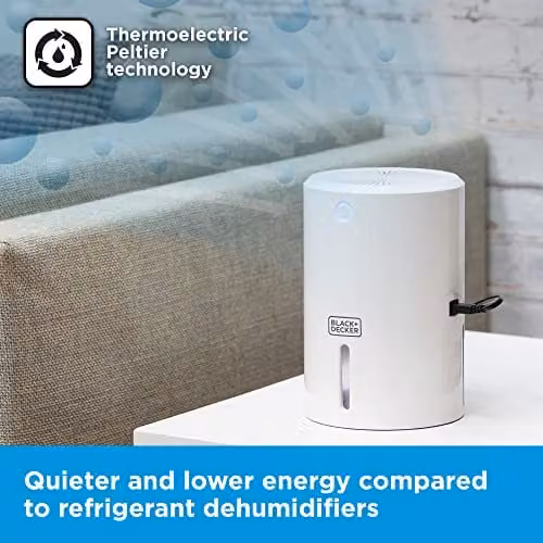 Black & Decker BXEH60001GB Portable Mini Dehumidifier, White – 3
