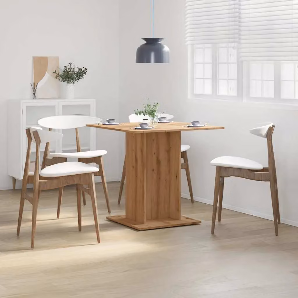 Berkfield Home Artisan Oak Dining Table in Brown, W/D/H: 80 x 80 x 75 cm – 2
