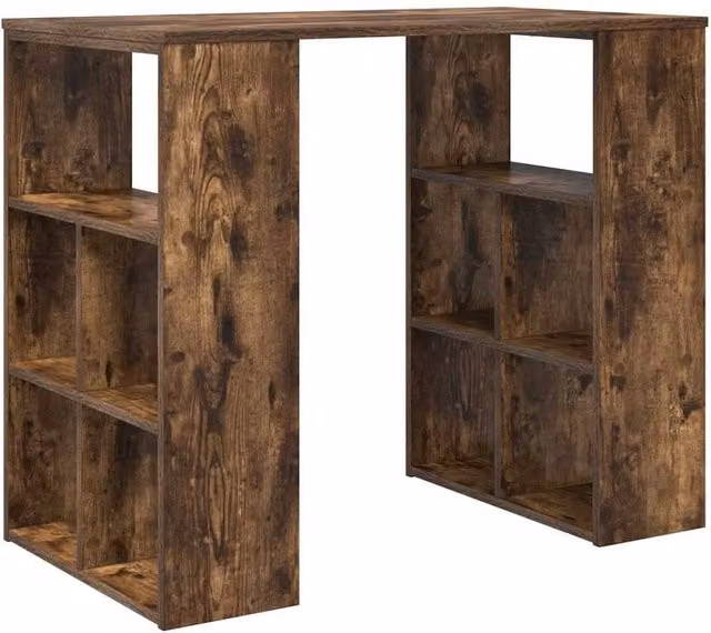 Berkfield Home Smoked Oak Corner Desk in Brown Engineered Wood – 1