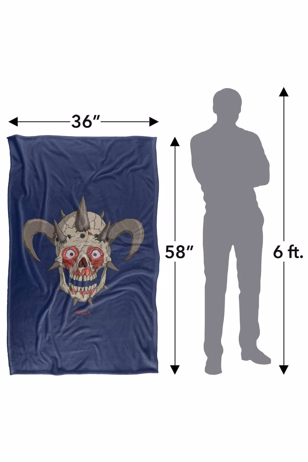 Cartoon Network Metalocalypse Facebones Super Soft Polyester Throw Blanket in Multicolour and Blue – 3