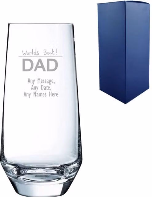 Uniqueful Personalised Engraved Lima Hiball Glass for Father's Day in Clear