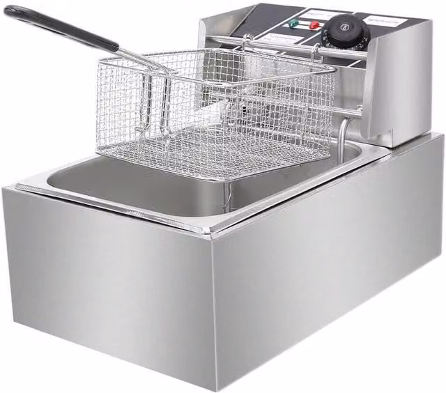 Havendro Electric Deep Fryer with Stainless Steel Basket in Silver – 1