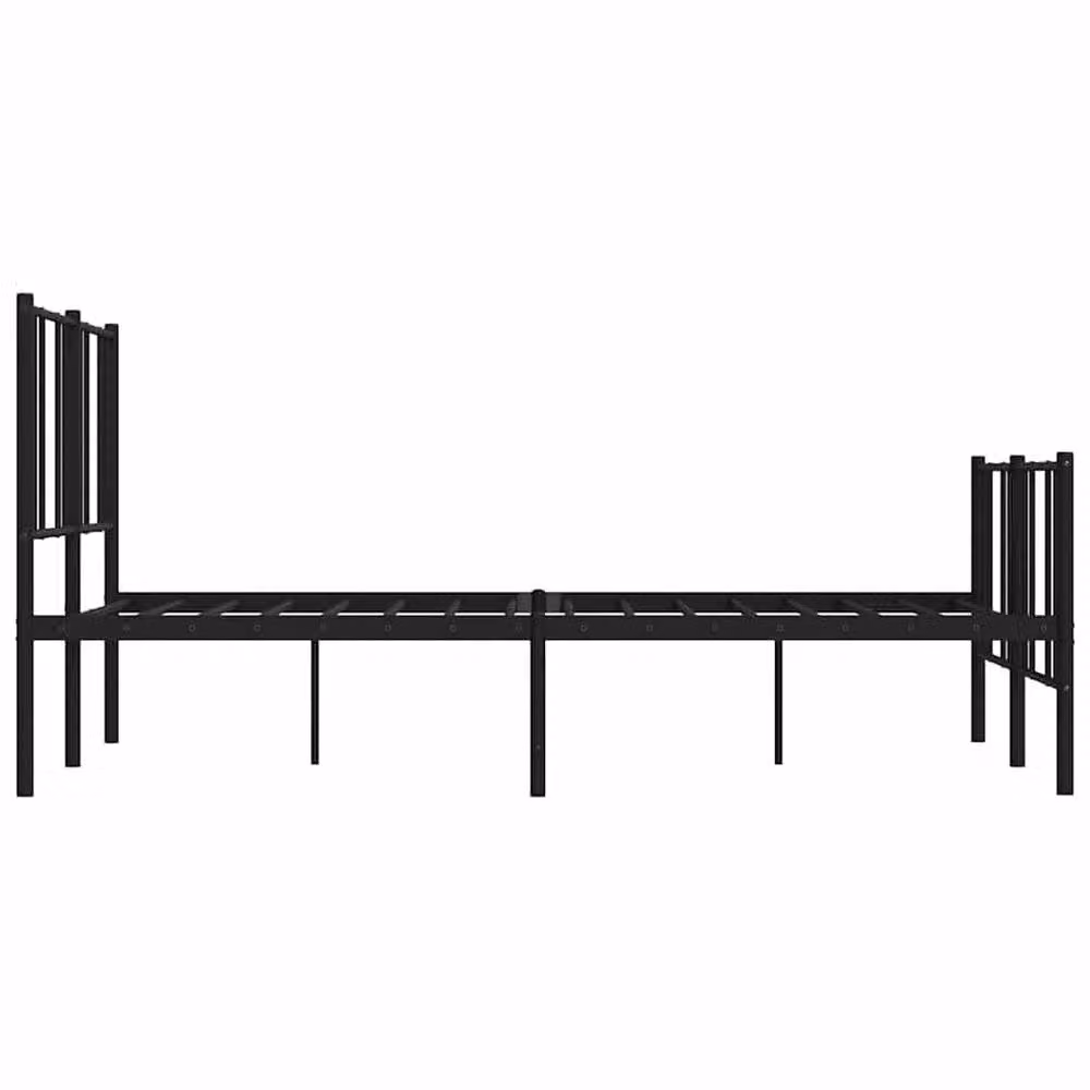 Berkfield Home Metal Bed Frame with Headboard and Footboard in Black, W/D/H: 120 x 200 cm – 3