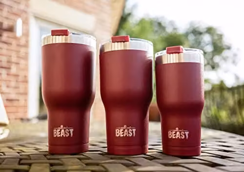 Greens Steel Beast Tumbler in Red, 900 ml, Reusable Double Walled Stainless Steel Vacuum Insulated Mug with Lid – 4