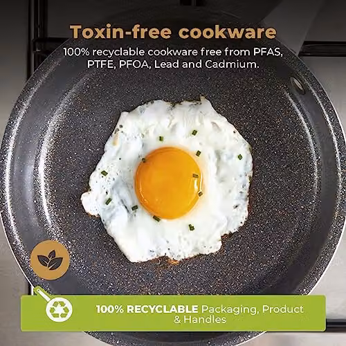 Tower Cerastone Pro 30cm Forged Aluminium Frying Pan with Non-Stick Ceramic Coating, Graphite/Anthracite – 4
