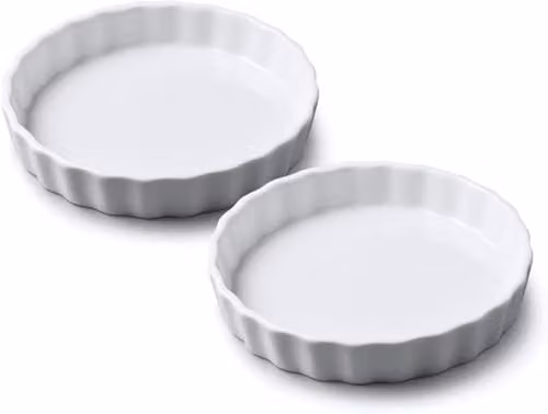 WM Bartleet & Sons Porcelain Round Flan Dish Set of 2, White, Diameter: 11 cm – 1
