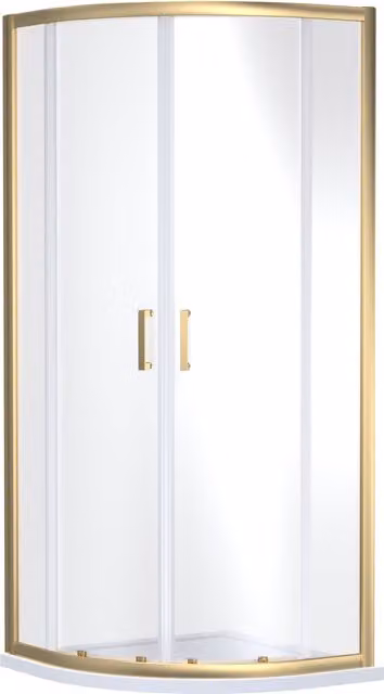 Balterley Quadrant Shower Enclosure with 6mm Clear Toughened Glass and Sliding Doors in Gold/Brushed Brass, W/D/H: 88 x 88 x 190 cm