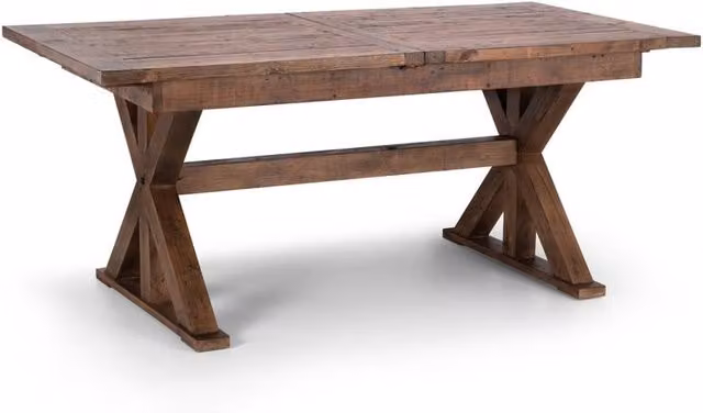 Cheshire Chatsworth Extendable Rectangular Trestle Dining Table in Brown Wood