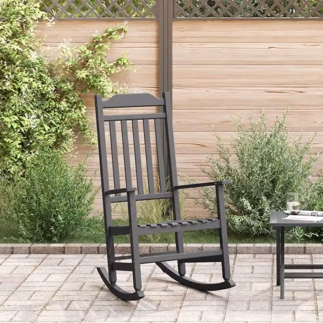 Berkfield Home Garden Rocking Chair in Black, W/D/H: 65 x 84 x 114 cm – 1
