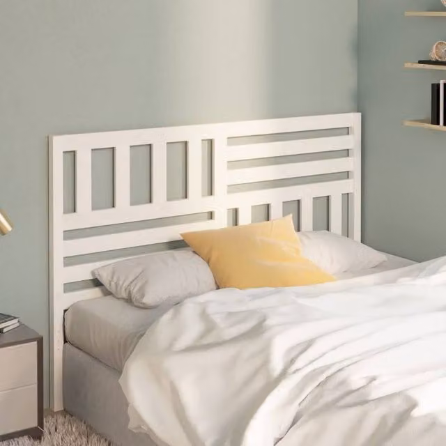 Berkfield Home Beautiful White Solid Pine Wood Bed Headboard, W: 126 cm, D: 4 cm, H: 100 cm
