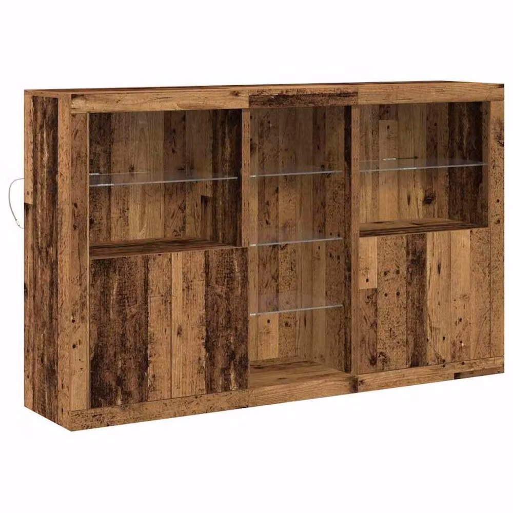 Berkfield Home Rustic Brown Sideboard with Integrated LED Lights, W/D/H: 162 x 37 x 100 cm – 3