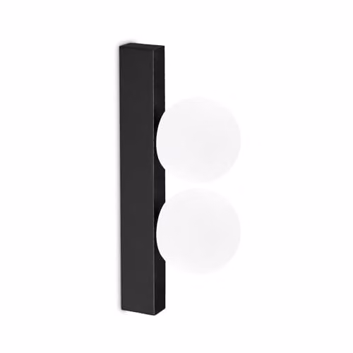 Netlighting Ping Pong 2 Light Modern Wall Lamp in Black with Glass Spheres, 500Lm, 3000K Warm White – 1