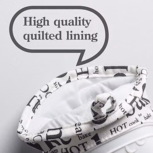 Zeal Silicone Mini Oven Mitt and Pot Holder with Hot Print Design in White – 4