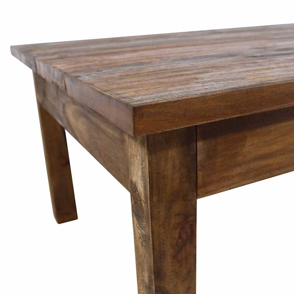 Berkfield Home Rectangular Coffee Table in Brown Solid Reclaimed Wood W: 98 cm, D: 73 cm, H: 45 cm – 4