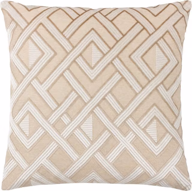 Make It A Home Henley Velvet Jacquard Square Cushion in Warm Taupe, Beige and Yellow