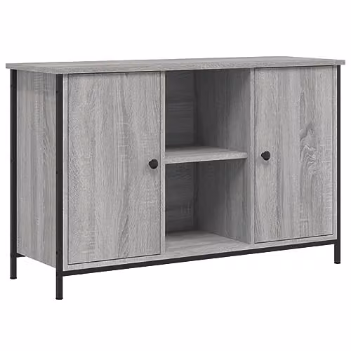 vidaXL Industrial Grey TV Cabinet with Media Compartments, W/D/H: 100 x 35 x 65 cm