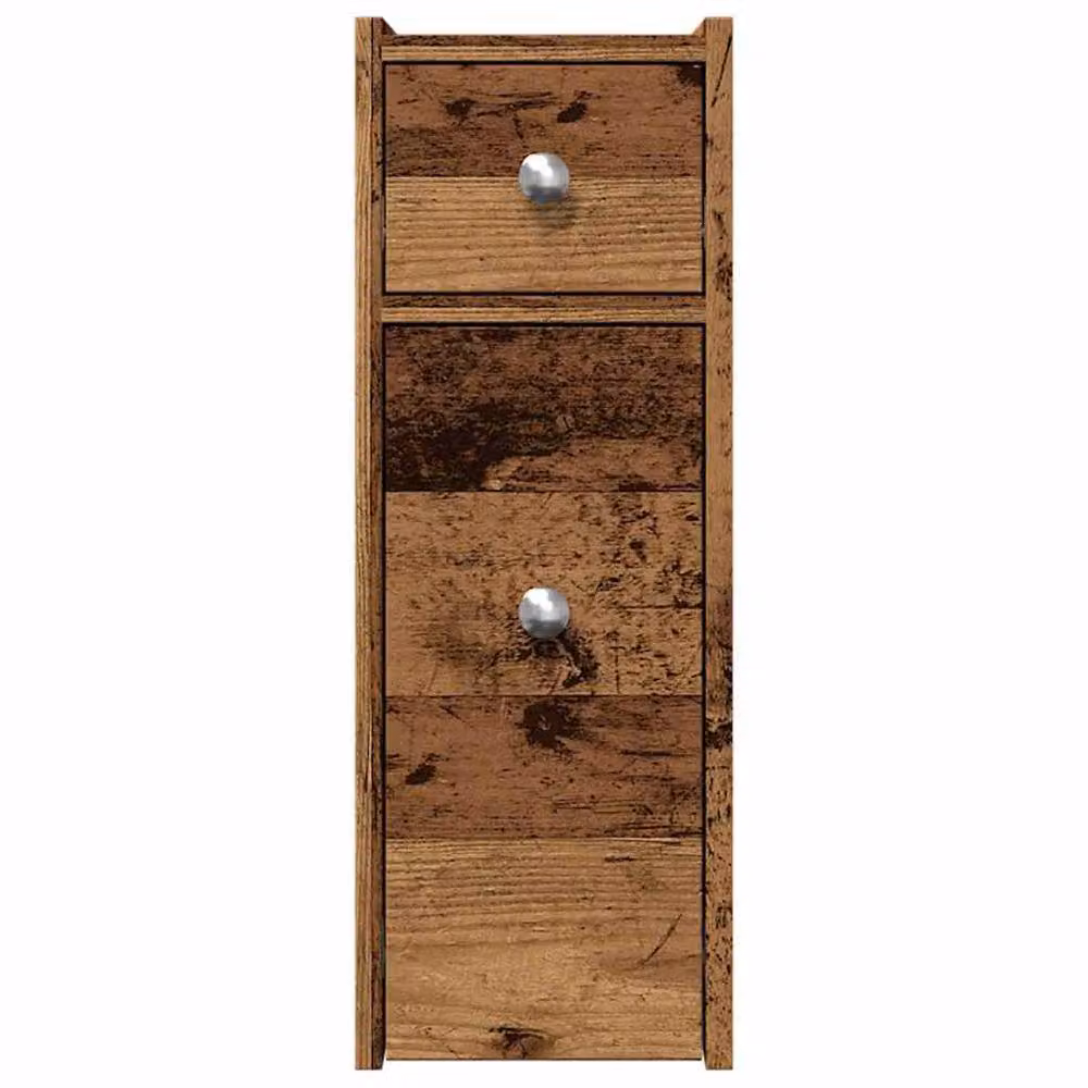 Berkfield Home Narrow Bathroom Cupboard with Wheels in Old Wood Brown – 4