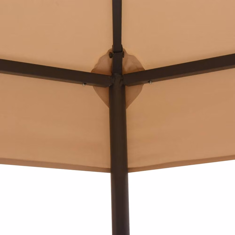 Berkfield Home Garden Hexagonal Marquee Gazebo Pavilion Tent in Beige, W: 323 cm, D: 265 cm – 2