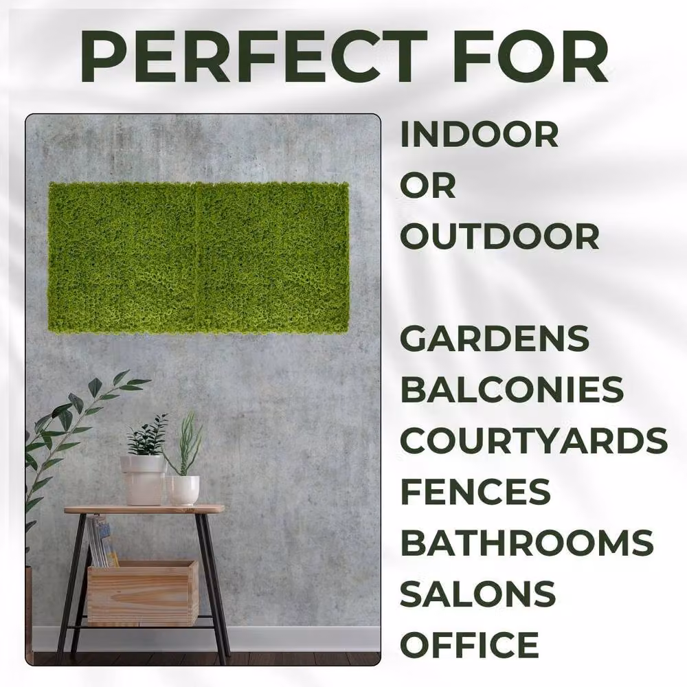 Ark Mat Moss Artificial Plant Wall Panel, Green, W: 100 cm, H: 100 cm – 4