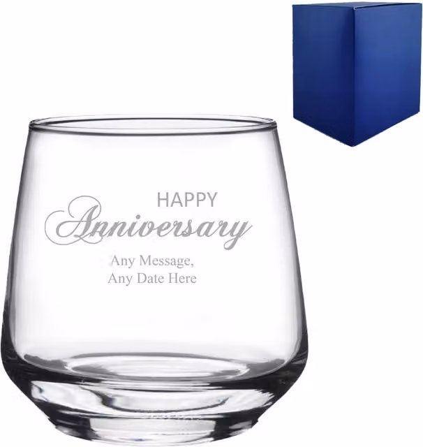 Uniqueful Personalised Tall Glass Tumbler in Transparent for Couples