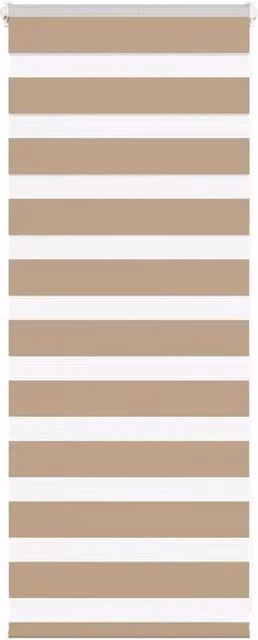 Berkfield Home Zebra Blind in Sand Brown, W: 60 cm, H: 100 cm, Polyester Fabric