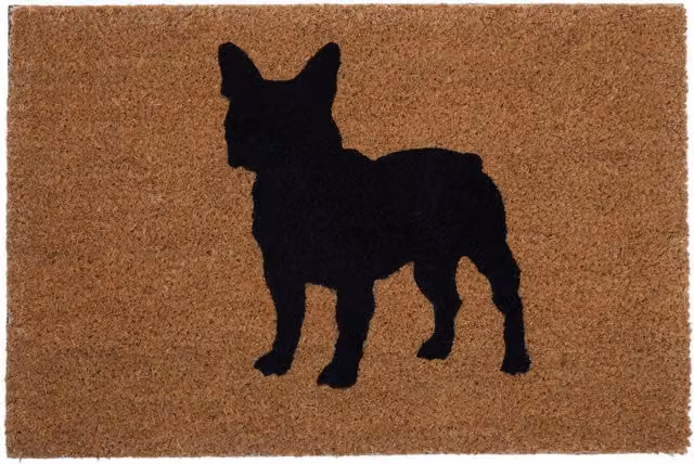 Orsina British Bulldog Round Coir and Rubber Doormat in Brown, Diameter: 100 cm