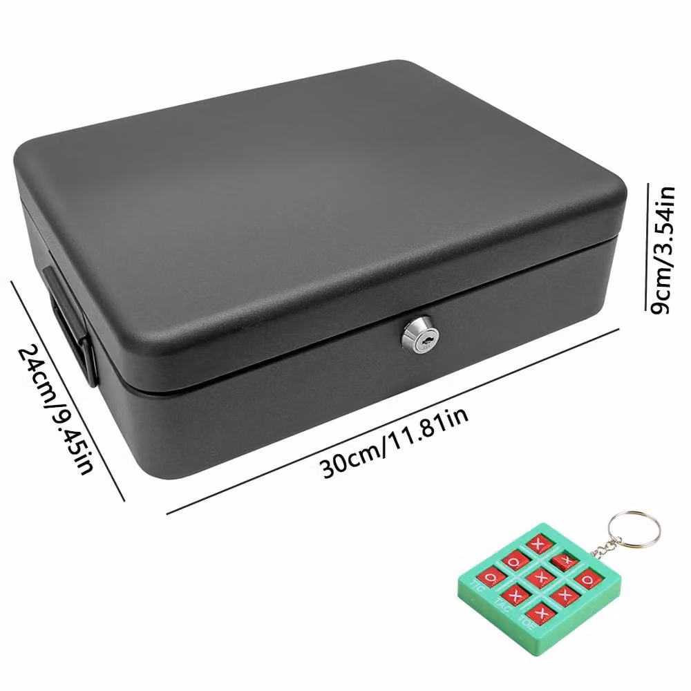 Ventryn Large Fireproof Steel Security Lock Box in Black for Storing Cash and Keys – 2