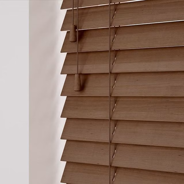 NewEdgeBlinds Wooden Venetian Blinds with Cord in Chestnut Oak, Width: 165 cm