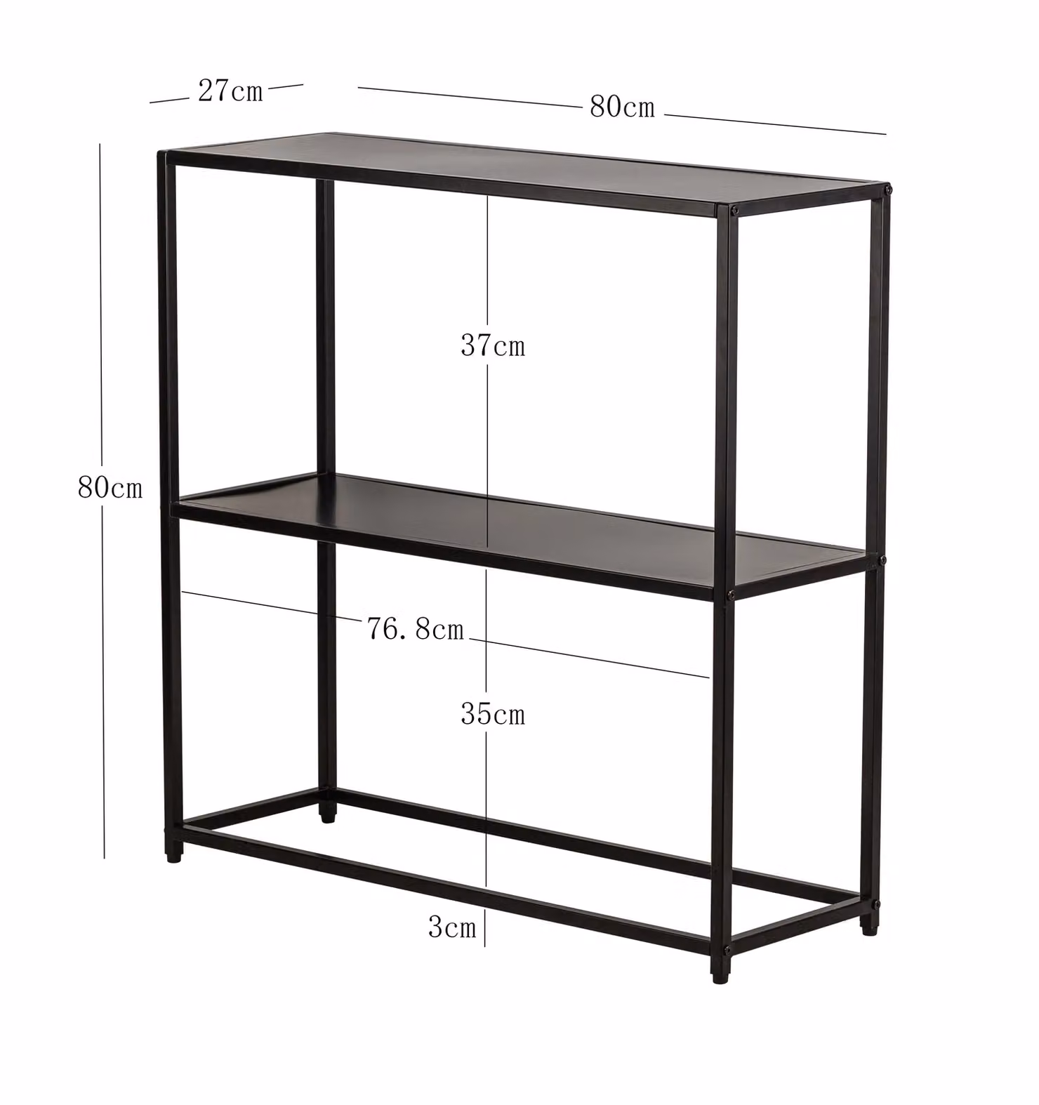Nordlys Modern Industrial Black Lacquered Metal Console Table – 4