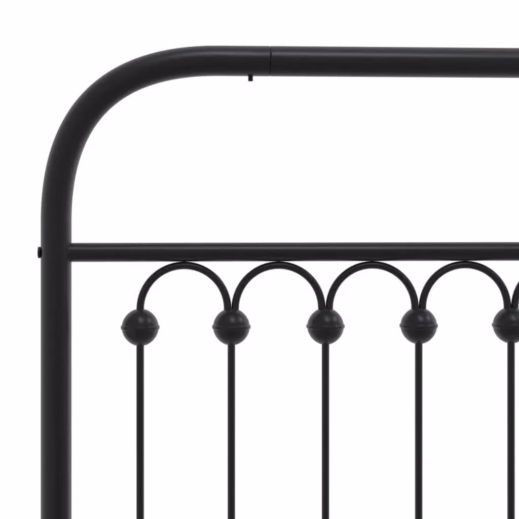 Berkfield Home Classic Metal Headboard in Black, Width: 107 cm – 4